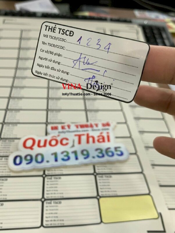 In tem kiểm kê tài sản cố định, thẻ TSCĐ - INKTS969