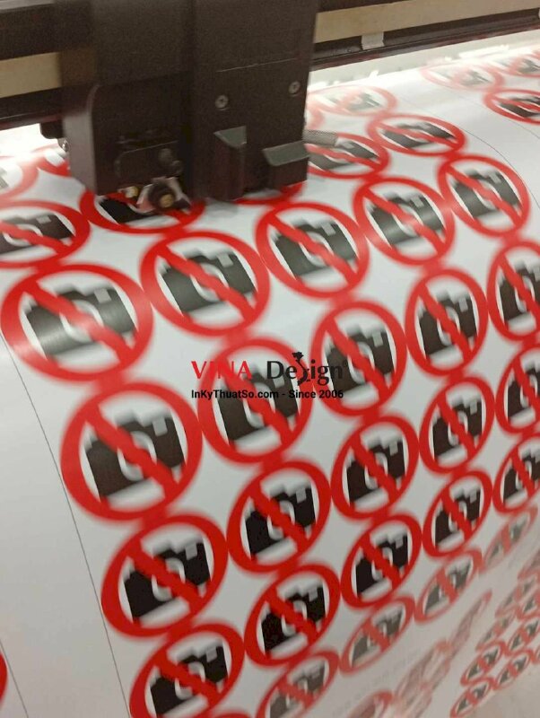 In tem nhãn dán Cấm Chụp Ảnh No Photography Sticker từ Decal sữa, cán mờ, bế từng tem - INKTS3558