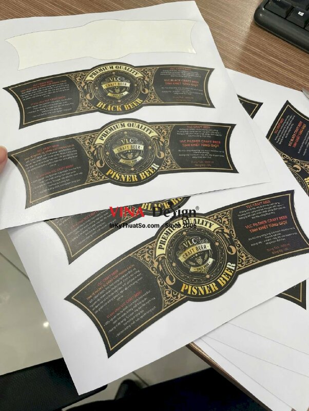 In tem nhãn dán chai beer, nhãn decal sữa dán chai thủy tinh, nhựa - INKTS3596