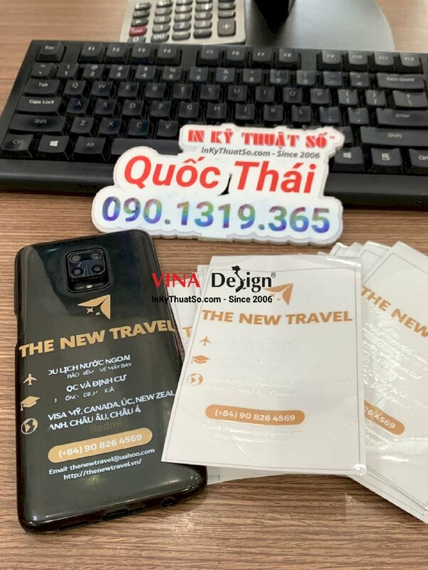In tem nhãn DTF thông tin công ty travel, du lịch, du học, định cư, visa - INKTS1040