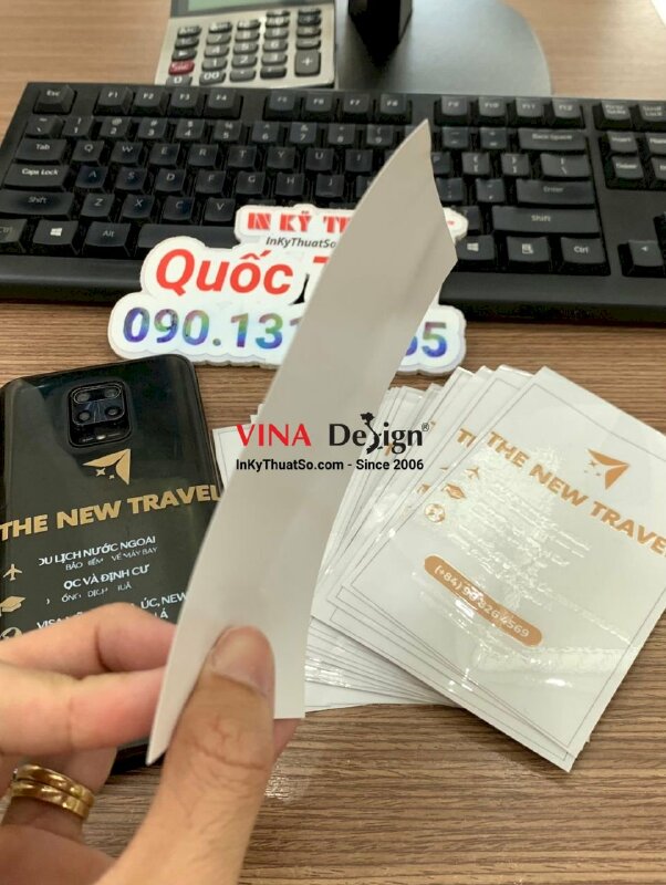 In tem nhãn DTF thông tin công ty travel, du lịch, du học, định cư, visa - INKTS1040