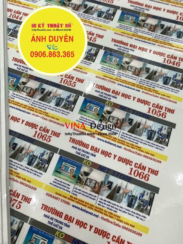 In tem PP dán thẻ từ giữ xe cho nhà xe trung tâm trường đại học - INKTS1066
