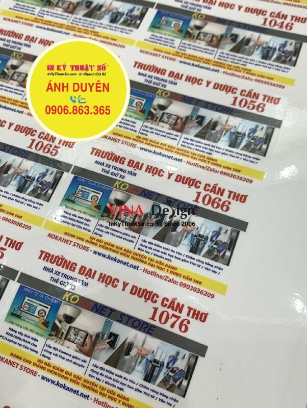 In tem PP dán thẻ từ giữ xe cho nhà xe trung tâm trường đại học - INKTS1066