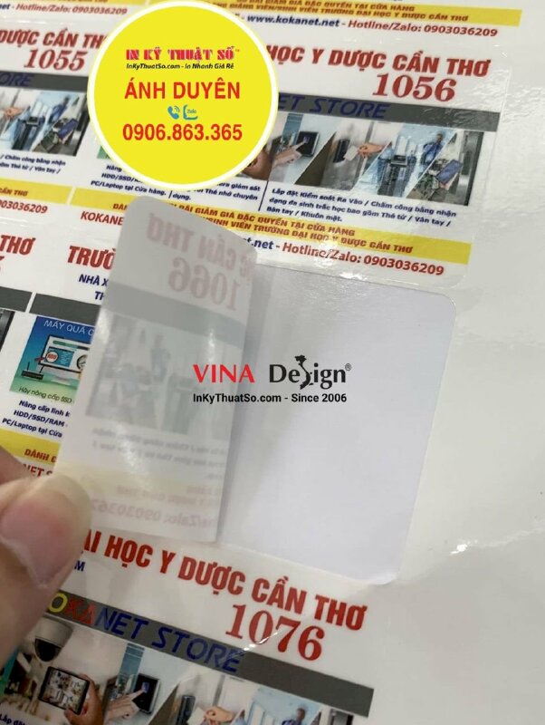 In tem PP dán thẻ từ giữ xe cho nhà xe trung tâm trường đại học - INKTS1066