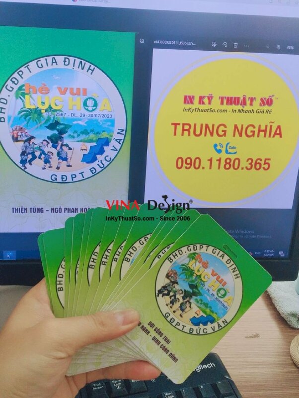 In thẻ đeo ban tổ chức sự kiện trại hè, in thẻ nhựa kỹ thuật số - INKTS624