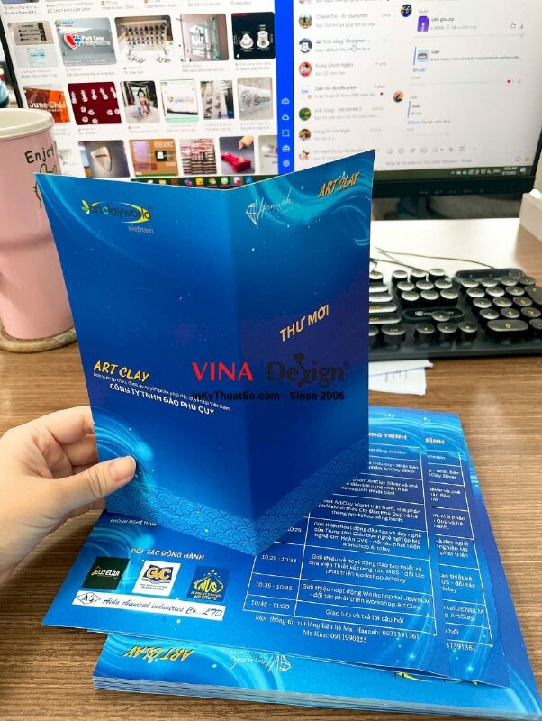 In thư mời lễ ra mắt thương hiệu nhà phân phối sản phẩm đất sét bạc làm trang sức jewelry - INKTS3592