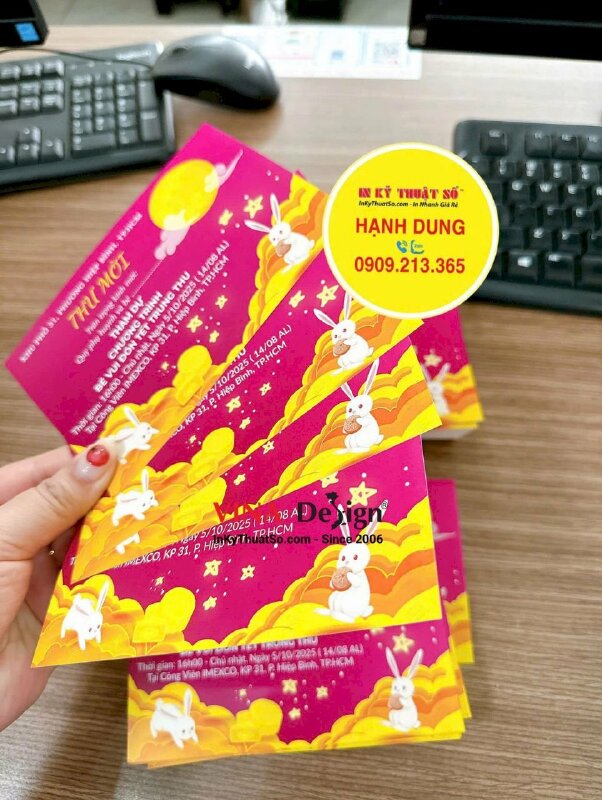 In thư mời Trung thu cho Khu phố Kính mời Quý phụ huynh và bé - INKTS3549