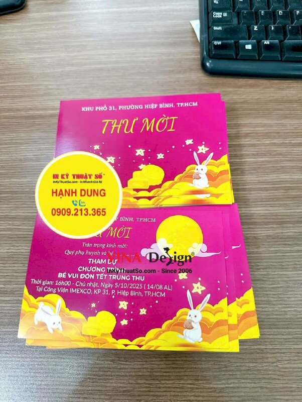 In thư mời Trung thu cho Khu phố Kính mời Quý phụ huynh và bé - INKTS3549
