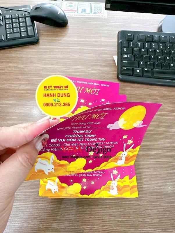In thư mời Trung thu cho Khu phố Kính mời Quý phụ huynh và bé - INKTS3549
