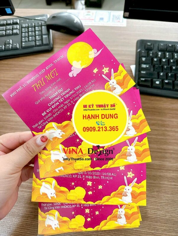 In thư mời Trung thu cho Khu phố Kính mời Quý phụ huynh và bé - INKTS3549