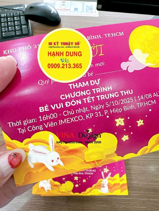 In thư mời Trung thu cho Khu phố Kính mời Quý phụ huynh và bé - INKTS3549