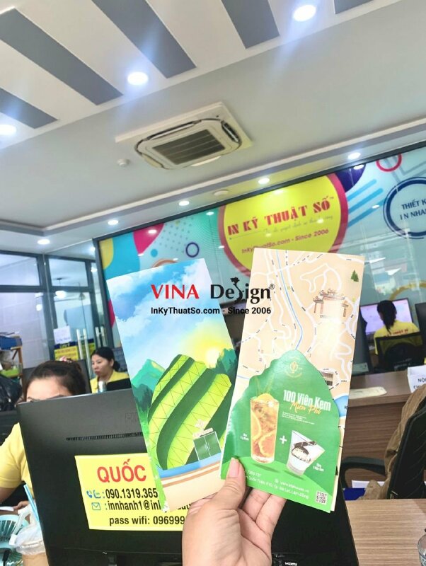 In tờ rơi cafe 2 mặt, không màng, cấn 2 đường 1 đường răng cưa - INKTS298
