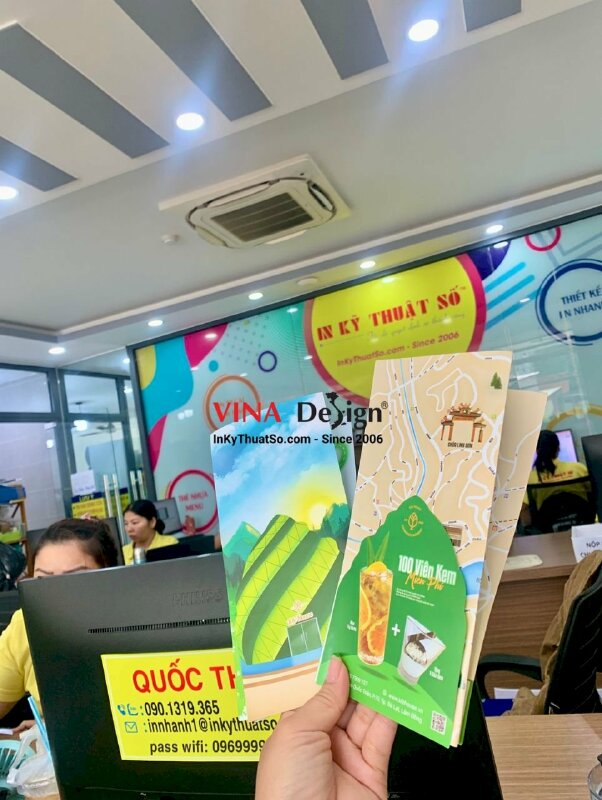 In tờ rơi cafe 2 mặt, không màng, cấn 2 đường 1 đường răng cưa - INKTS298