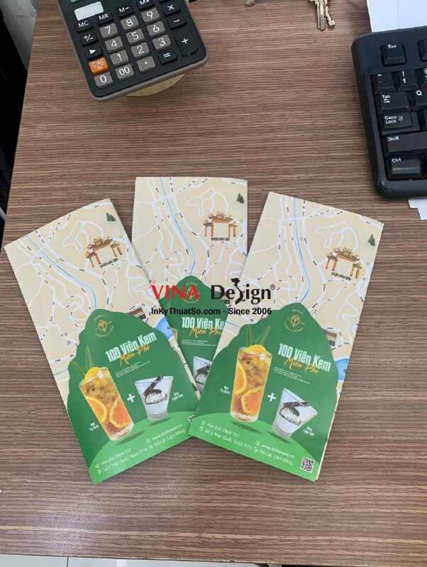 In tờ rơi cafe 2 mặt, không màng, cấn 2 đường 1 đường răng cưa - INKTS298