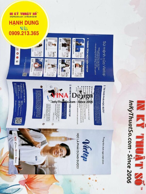 In tờ rơi trung tâm Anh ngữ, tờ gấp A4 in Offset - INKTS1362