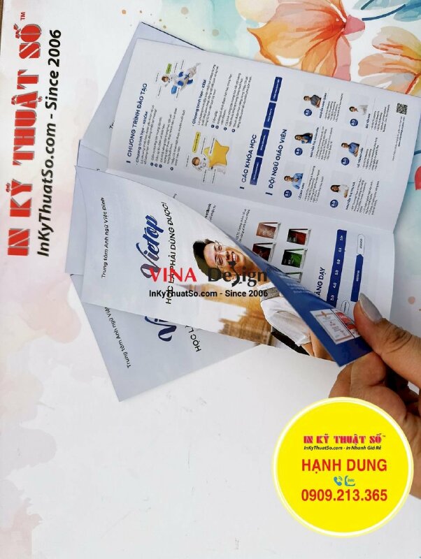 In tờ rơi trung tâm Anh ngữ, tờ gấp A4 in Offset - INKTS1362