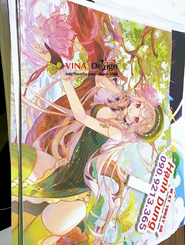 In tranh lụa khổ lớn, in silk dầu mờ sự kiện Cofi (Color Fiesta) - INKTS611