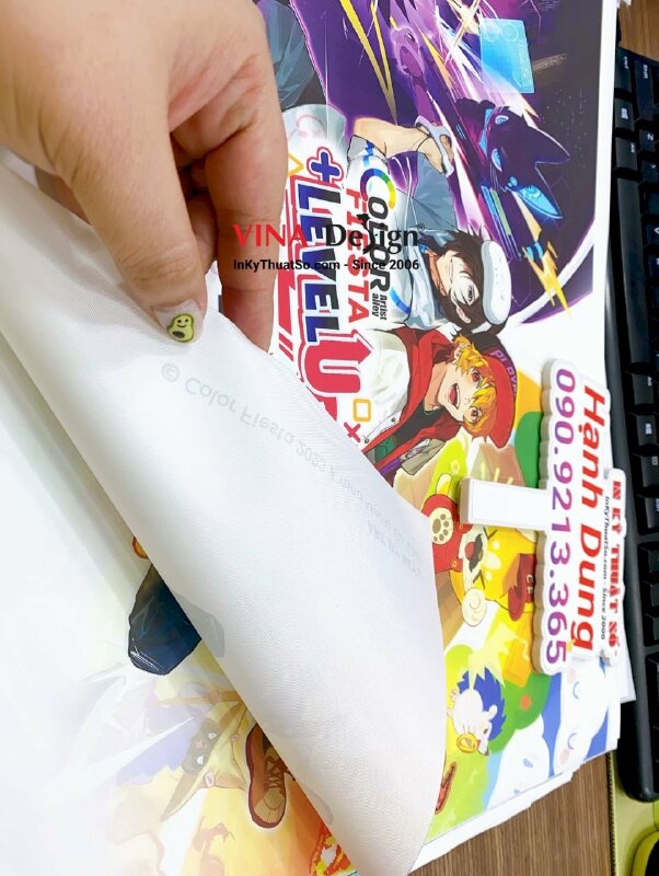 In tranh lụa khổ lớn, in silk dầu mờ sự kiện Cofi (Color Fiesta) - INKTS611