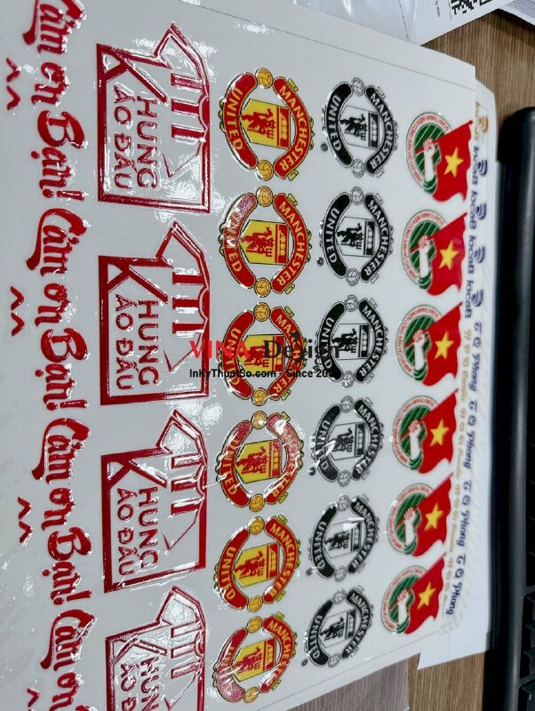 In UV DTF dán mọi chất liệu, in logo DTF câu lạc bộ bóng đá ngoại hạng Anh - INKTS1244