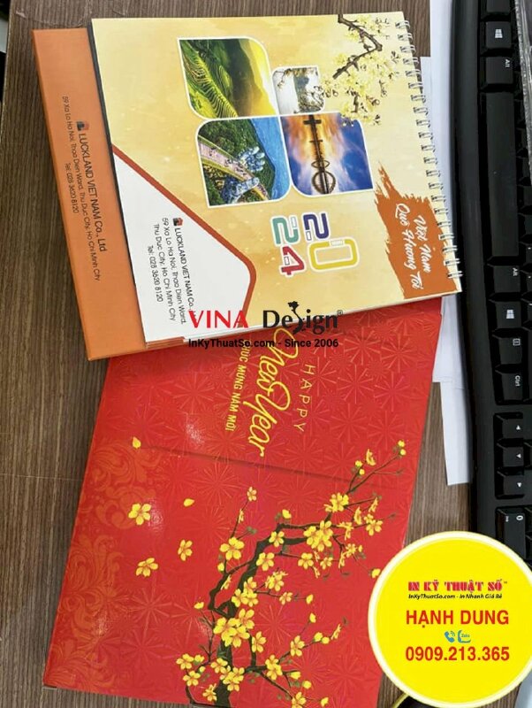 Làm lịch để bàn chữ A 19cm x 22cm, in lịch Tết công ty thiết kế, vẽ, xây dựng công trình kiến trúc style Nhật Bản - INKTS1017