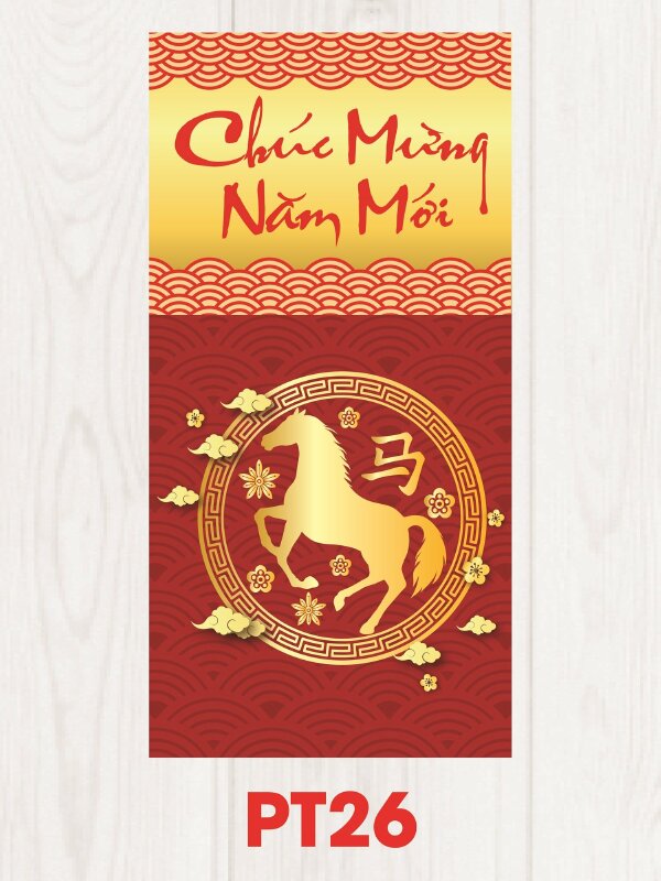 Nhận thiết kế trang trí bao lì xì Tết Chúc Mừng Năm Mới - Mã PT26 - INKTS2482