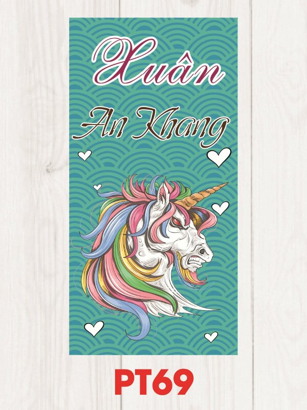 Phong bao lì xì Kỳ lân Unicorn Xuân An Khang - Mã PT69 - INKTS2525