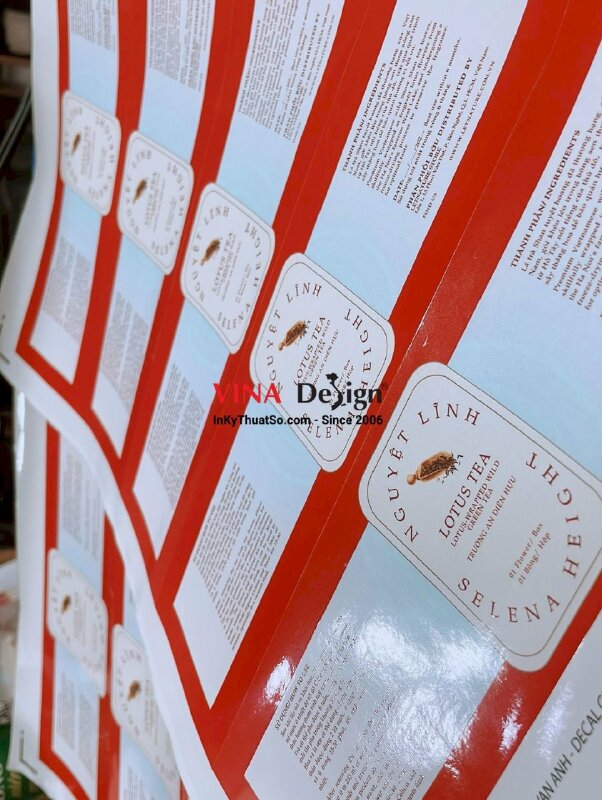 Tem dán túi zip đựng trà size lớn in giấy nhãn theo yêu cầu - INKTS1131