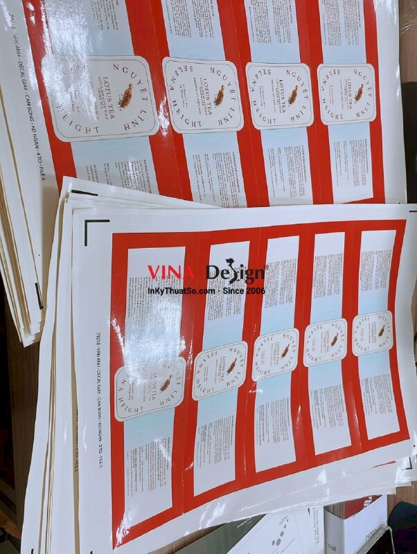 Tem dán túi zip đựng trà size lớn in giấy nhãn theo yêu cầu - INKTS1131