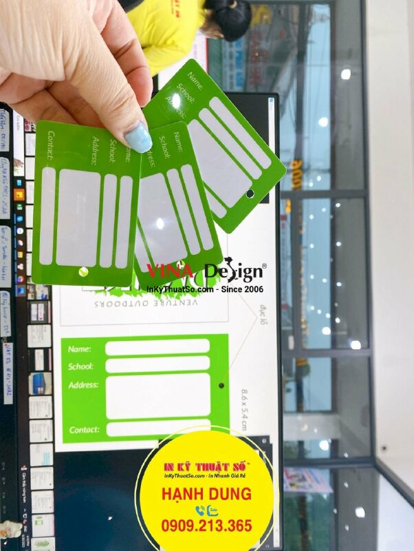 Thẻ hành lý in logo, làm tag hành lý, tag vali in logo bằng nhựa - INKTS641