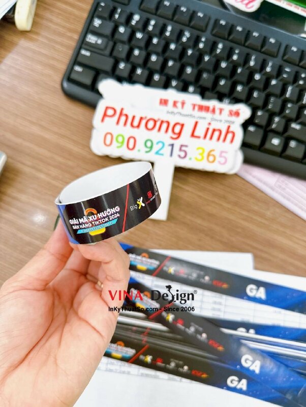 Vòng tay giấy dùng 1 lần, vòng tay giấy sự kiện khóa học đào tạo bán hàng trực tuyến - INKTS1096