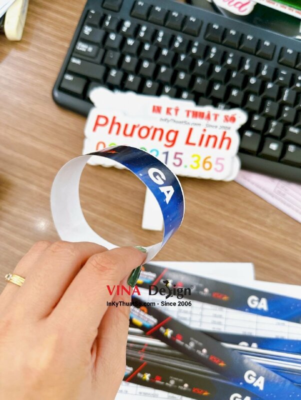 Vòng tay giấy dùng 1 lần, vòng tay giấy sự kiện khóa học đào tạo bán hàng trực tuyến - INKTS1096