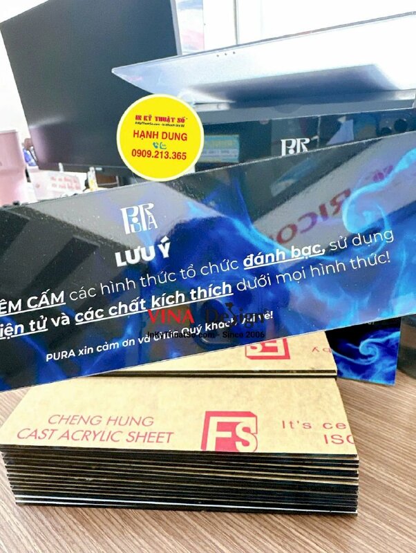 Bảng mica thông báo, lưu ý, mách nhỏ cho quán Billiards, Cafe, Gaming  - INKTS3618