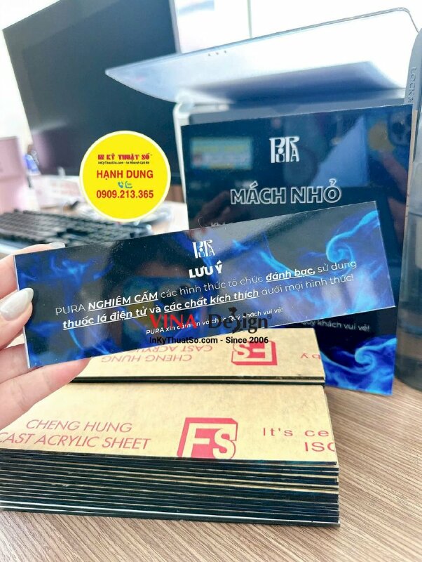 Bảng mica thông báo, lưu ý, mách nhỏ cho quán Billiards, Cafe, Gaming  - INKTS3618