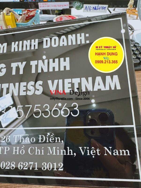 Bảng tên công ty in UV mica Địa điểm kinh doanh - INKTS3627