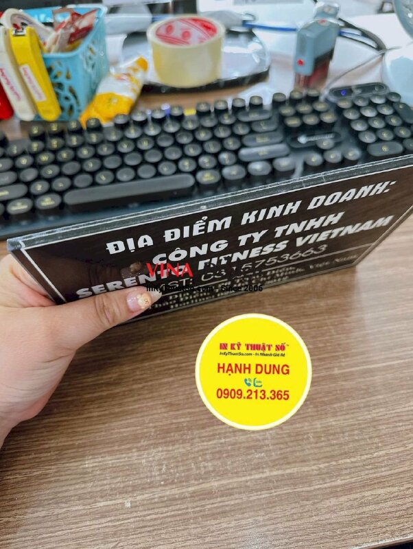 Bảng tên công ty in UV mica Địa điểm kinh doanh - INKTS3627