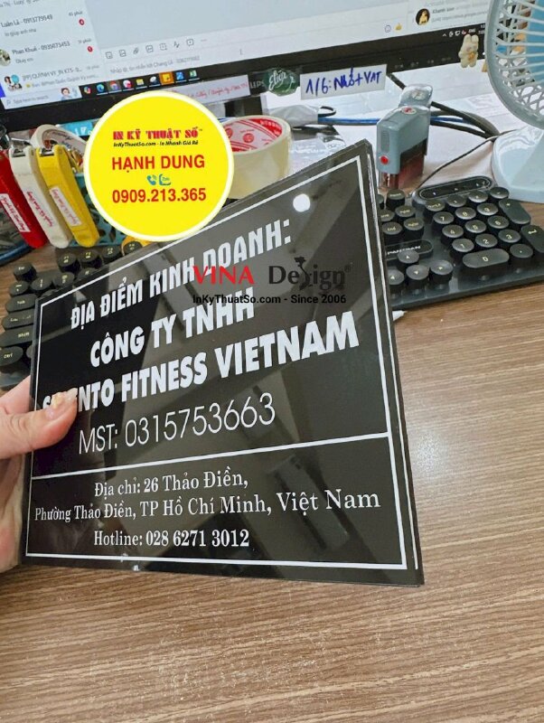 Bảng tên công ty in UV mica Địa điểm kinh doanh - INKTS3627
