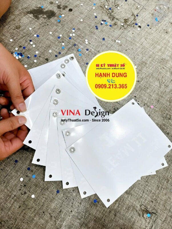 BIB chạy độ sử dụng để đánh dấu vận động viên, số báo danh VĐV chạy bộ, in PP cán mờ, đóng khoen 4 góc - INKTS3651