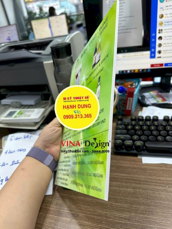 Drinks Menu tấm Formex cầm tay cho trạm dừng chân, in PP cán formex khổ A4 - INKTS3665