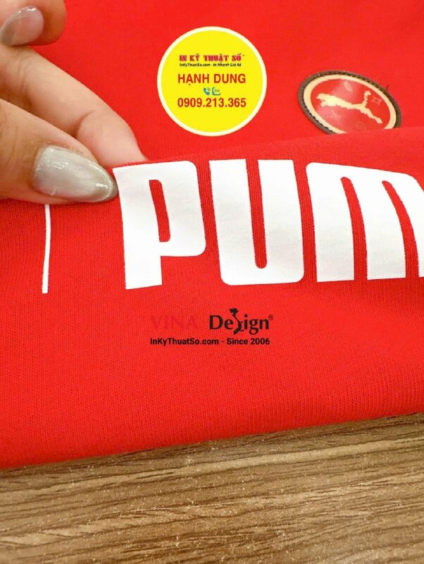 In áo thun khách hàng đưa qua, Decal Pet nhiệt ép 2 vị trí 1 áo - INKTS3620
