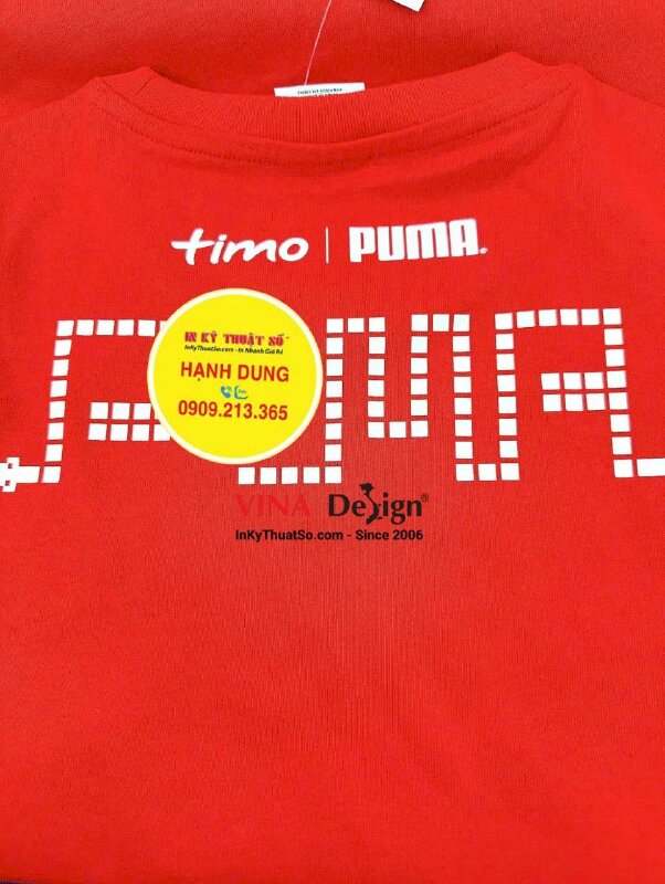 In áo thun khách hàng đưa qua, Decal Pet nhiệt ép 2 vị trí 1 áo - INKTS3620