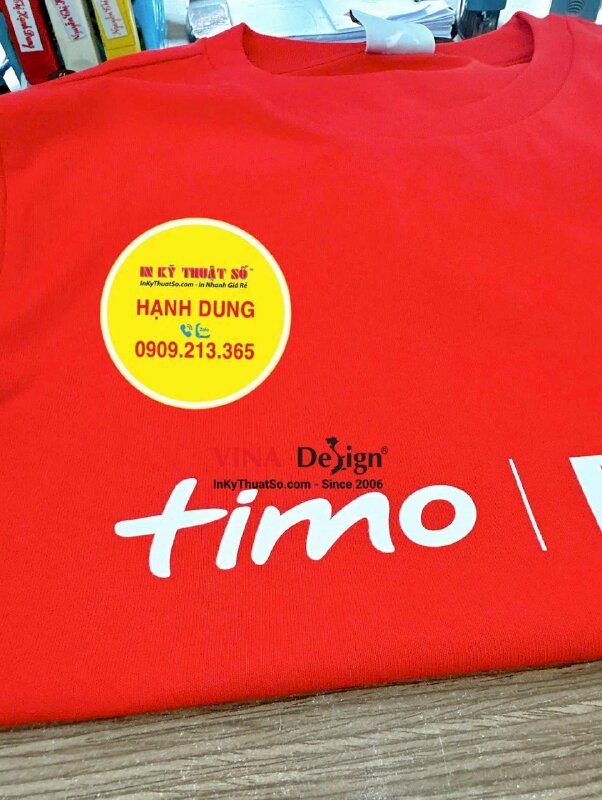 In áo thun khách hàng đưa qua, Decal Pet nhiệt ép 2 vị trí 1 áo - INKTS3620