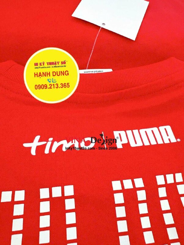 In áo thun khách hàng đưa qua, Decal Pet nhiệt ép 2 vị trí 1 áo - INKTS3620