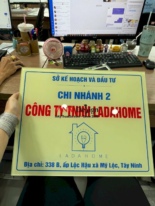 In bảng công ty mica, bảng tên chi nhánh công ty từ Mica trong 5li, in UV ngược - INKTS3607