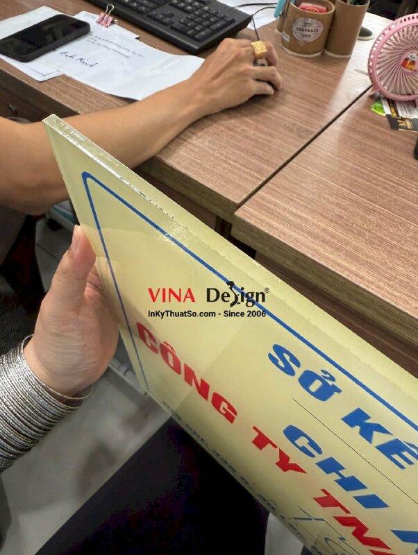 In bảng công ty mica, bảng tên chi nhánh công ty từ Mica trong 5li, in UV ngược - INKTS3607