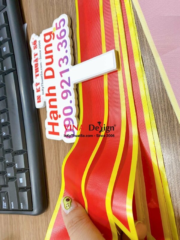 In băng rôn đeo đầu vải silk khẩu hiệu Văn Minh Quyết Thắng - INKTS539