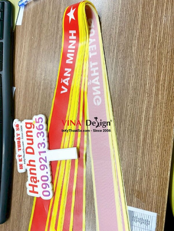 In băng rôn đeo đầu vải silk khẩu hiệu Văn Minh Quyết Thắng - INKTS539