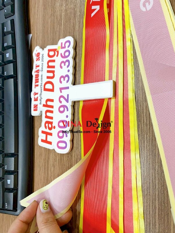 In băng rôn đeo đầu vải silk khẩu hiệu Văn Minh Quyết Thắng - INKTS539