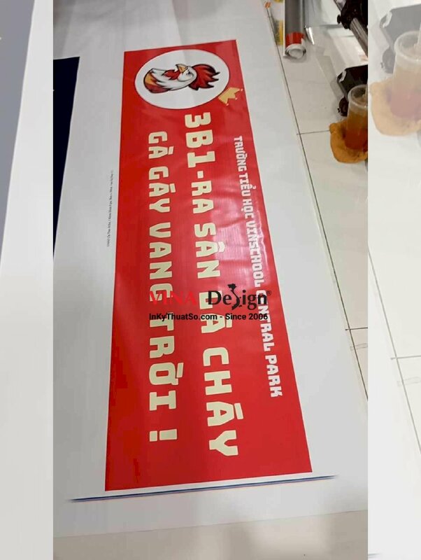 In banner ngang cổ vũ lớp tiểu học, bạt hiflex 3.8dzem, đóng khoen 4 góc - INKTS3602