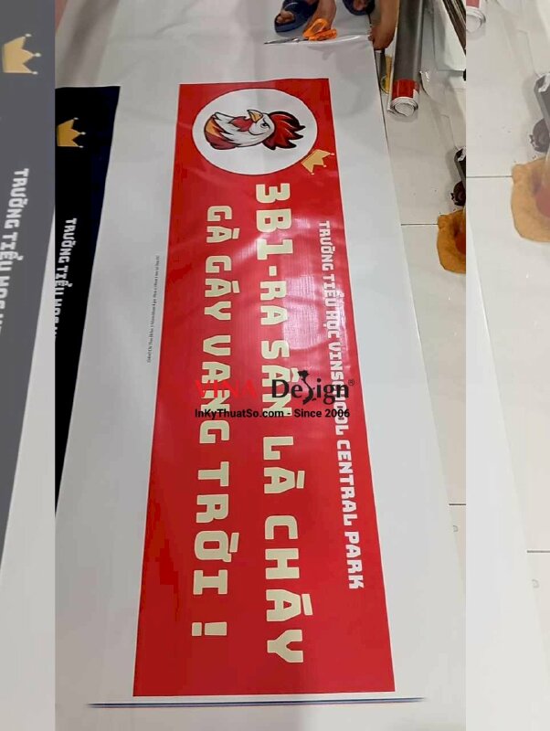 In banner ngang cổ vũ lớp tiểu học, bạt hiflex 3.8dzem, đóng khoen 4 góc - INKTS3602