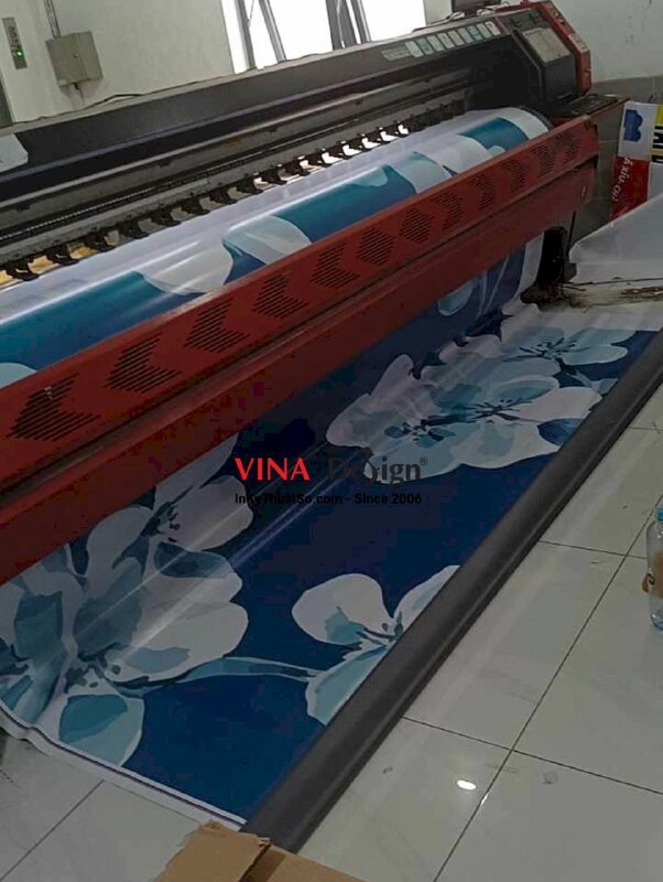 In bạt hiflex đế xám (bạt hiflex 2 da) đế ghi/xám, phông nền showroom, store, cửa hàng - INKTS3600